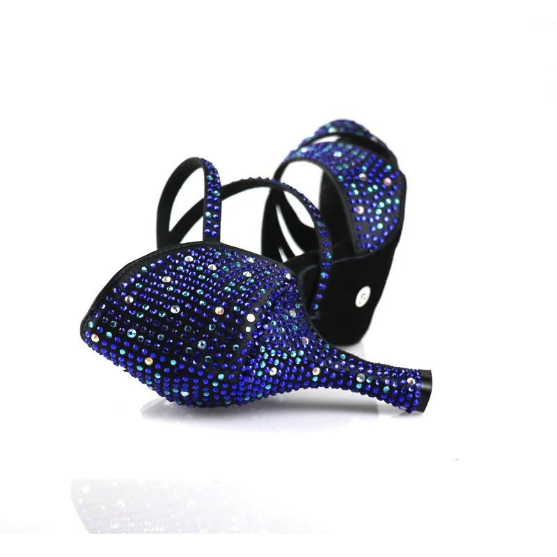 Rhinestone Dance Shoes Women Tango Salsa Latin Dance Shoes Ballroom Dance Heels Soft Sole Women Sandals Ladies Wedding Shoes