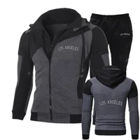 Los Angeles lettre Design nouvelle marque hommes printemps automne décontracté mode sweats couleur unie sweats à capuche pantalons costumes 1
