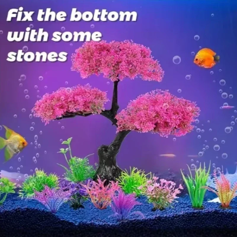 1Set Aquarium Artificial Plastic Plants Decorations for Fish Tank