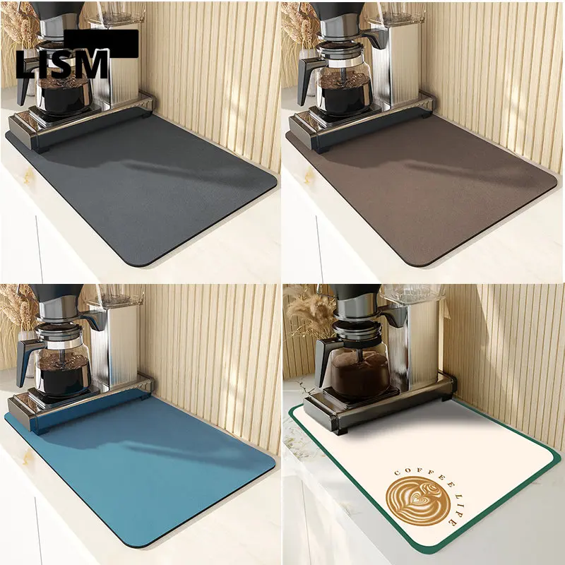DrainPadRubberDishDryingMatSuperAbsorbentDrainerMatsTableware