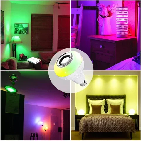 

Smart Bulb Bluetooth Lamp LED Bulb E27 Bluetooth Speaker Music Bulb Smart Lamp Dimmable App 12W Music RGB Decor Smart Home