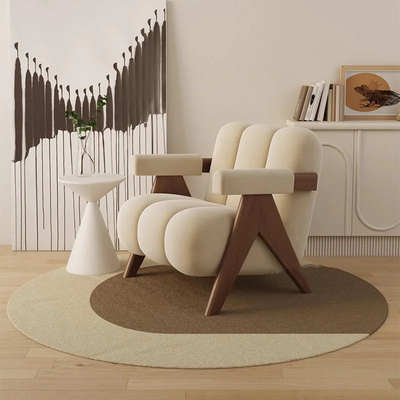

Velvet Luxury Chairs Living Room Wood Design Comfortable Lounge Chair Floor Nordic Articulos Para El Hogar Home Furniture