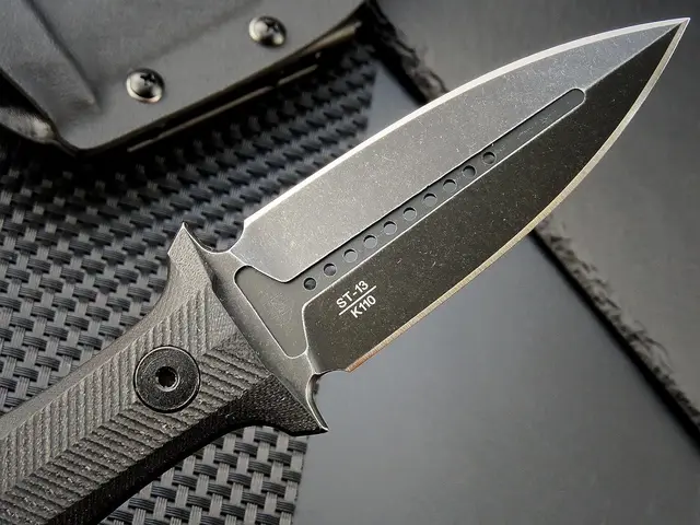 Sitivien ST13 Fixed Blade Knife K110 Stonewashed Steel Blade