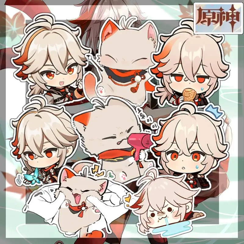 

Kaedehara Kazuha Stickers Stationery Sticker School Supplies Study Student Waterproof Stationary Animation Peripherals