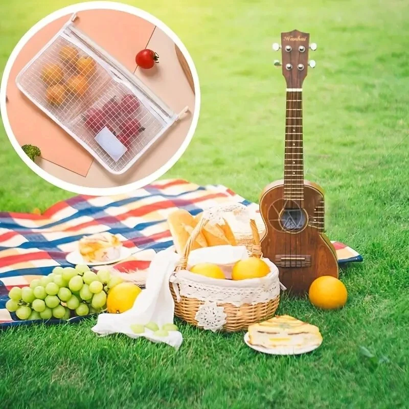 Refrigerator Door Organizer 1pc Fridge Hanging Mesh Bag Kitchen Storage