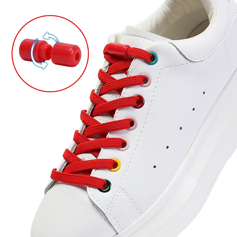 

1 Pair Elastic Shoelaces Capsule Lock Lazy Shoe Laces Round Plastic No Tie Shoelace Flat Quick put on and take off Accessories