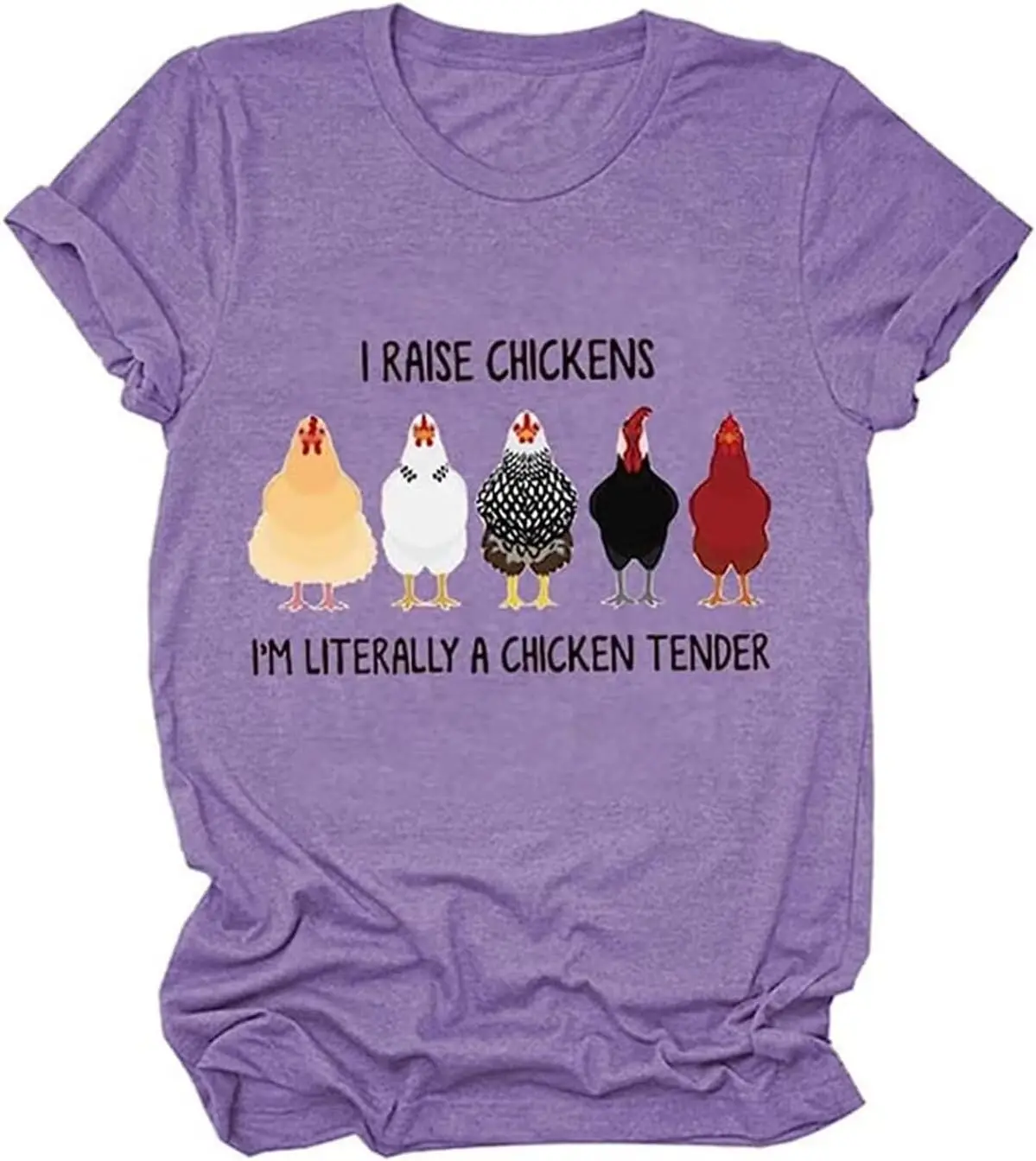 

I Raise Chickens Farm Shirts for Women Graphic T-Shirt Women's Printed Cute Chickens Shirt Casual Short Sleeve Tops