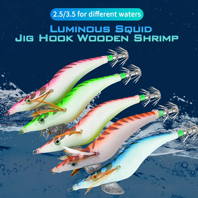 

Better Leader 10pcs Shrimp Cuttlefish Artificial Luminous Jigging Lure 2.5# 3.5# Egi Fishing Squid Jig Lures