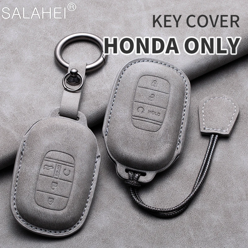 

Sheepskin Car Key Remote Case Cover Shell For Honda Civic 11th Gen Accord Vezel Freed Pilot CRV 2021 2022 Protector Accessories