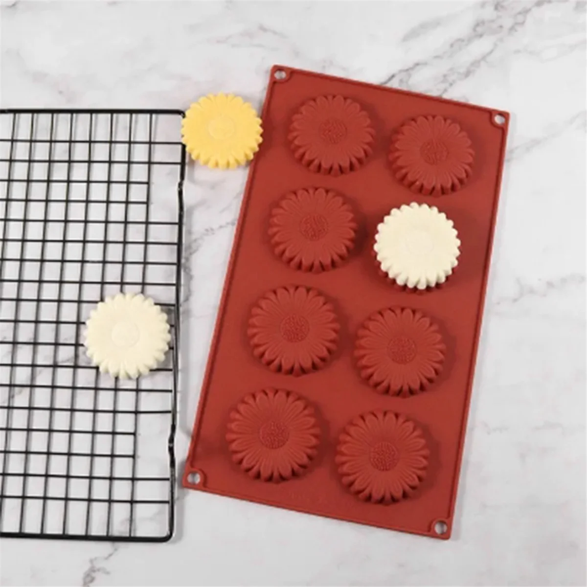 Silicone Eco-Friendly Chrysanthemum Cake Mold Biscuit Chocolate Mould Flower Shaped Decorating DIY Baking Tool