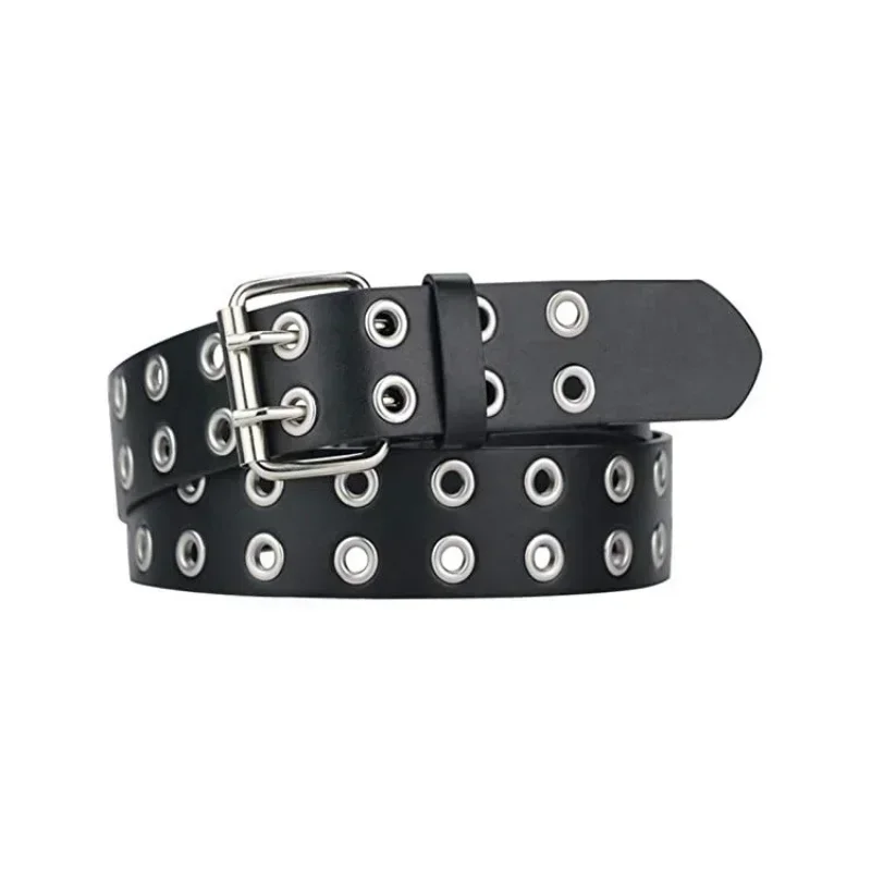 1 Pc Neue Punk Stil Mode Legierung Frauen Gürtel Kette Luxus für Echtes Leder Metall Pin Schnalle Leder Männer Bund für Jeans