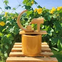 Water humidifier decoration Bamboo fountain crafts fortune Feng shui wheel water feature decoration Creative wedding gift 1