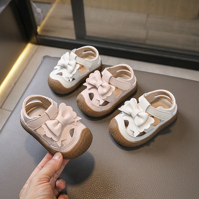 

Baby Girls Sandals Summer Children Bow Princess Shoes Kids Beach Sandals Soft Soled Anti Slip Infant Toddler First Walkers Shoes