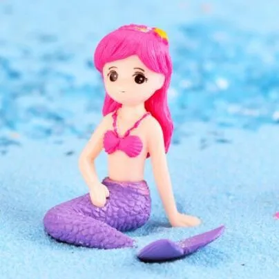 Mini Mermaid Figurines Cute Cartoon Aquarium Decoration Childrens Desktop DIY Micro Landscape Accessories Home Room Ornament