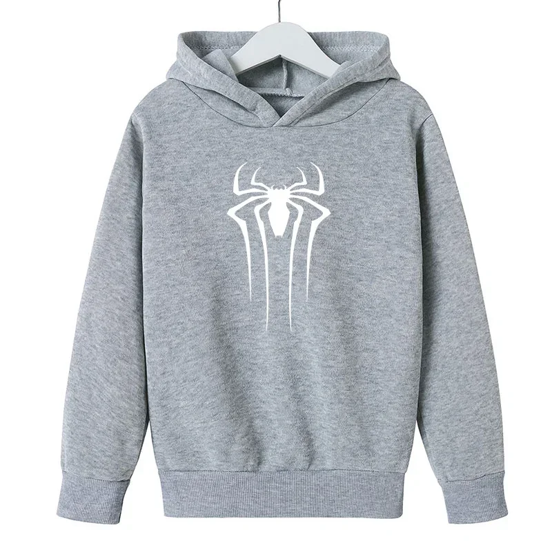 thumbnail image 1 of Sudadera con capucha para niños, sudadera de polar holgada con estampado de araña a la moda para niños y niñas de 2 a 14 años, 1 of 5
