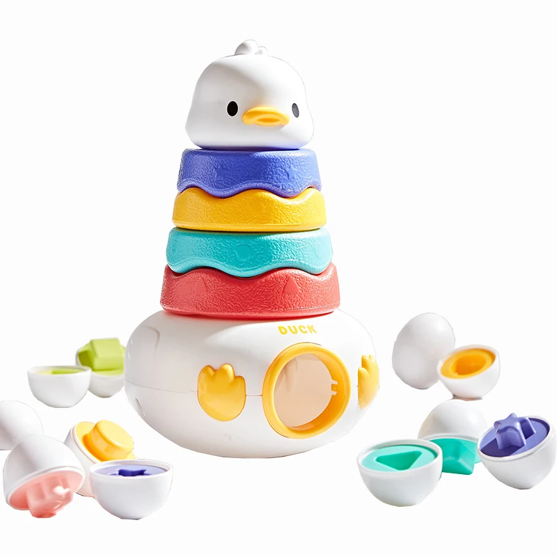 Children Stacking Montessori Sensory Toys Color Shape Sorting Matching Puzzle Games Fine Motor Skills Learning Educational Toys