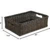 Under The Bed/Basic Wicker Storage Basket, Medium, 20 in L x 14.5 in W x 6 in H, Antique Walnut Brown 5