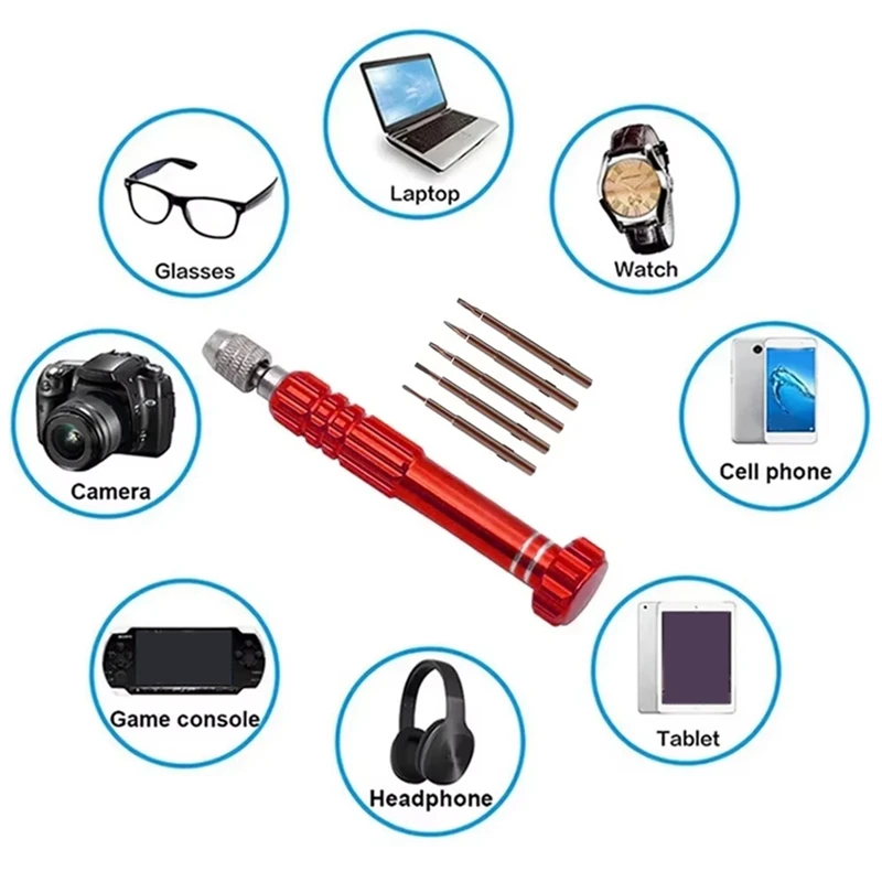Multifunctional 5 In 1 Screwdriver Set Disassembly Screwdriver Slotted Cross Plum Blossom Computer Glasses Maintenance
