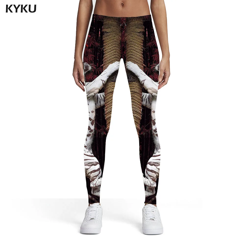 

KYKU Tiger Leggings Women Animal Sexy Flowers Leggins Funny Trousers Womens Leggings Pants Jeggings Bodybuilding Summer Ladie