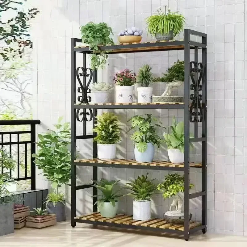 Display Metal Plant Shelf Rack Tiered Outdoor Square Universal Plant Shelf Rack Flowers Luxury Bitki Rafları Garden Furniture