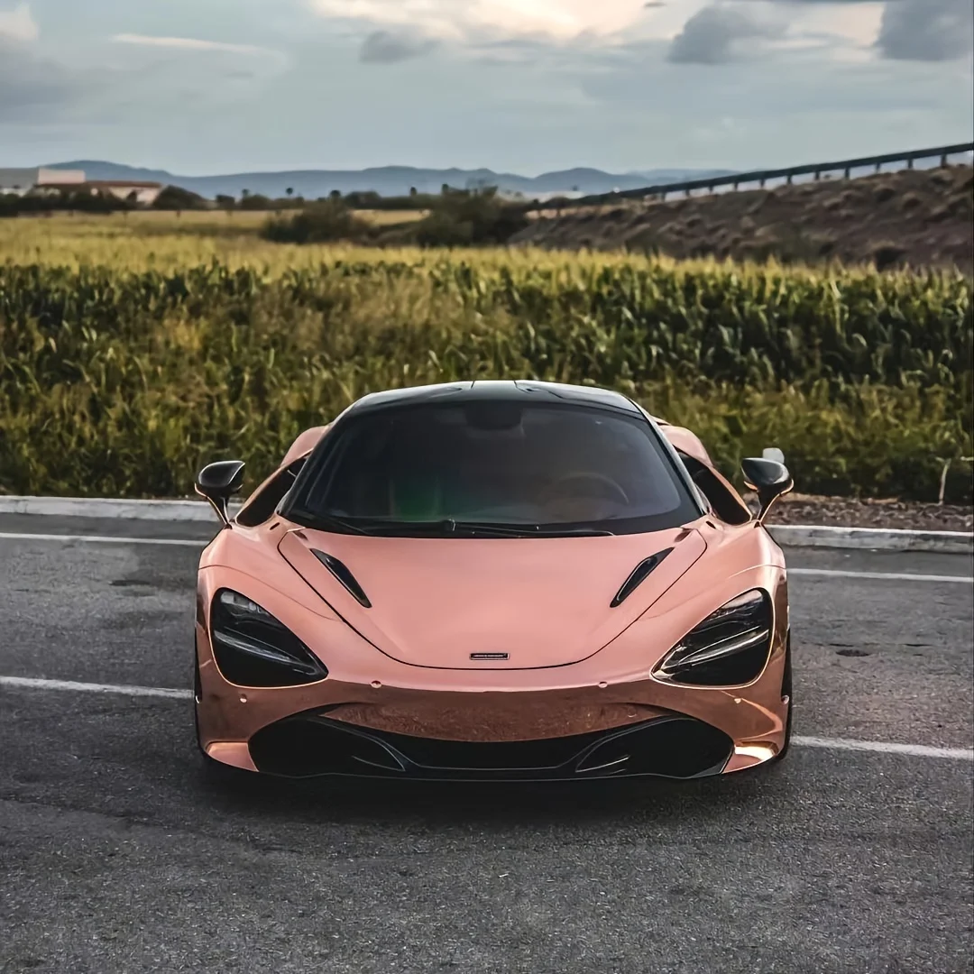 

Car high quality PVC mirror effect electroplated rose gold body color changing film can be stretched car modified film sticker