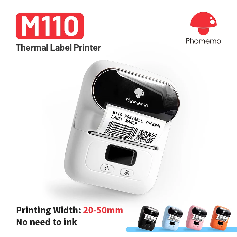 Impressora de Etiquetas Portátil Mini Impressora Auto-adesiva Térmica Tag de Bolso Móvel Etiqueta uv Etiqueta Impressora Preço Phomemo-m110
