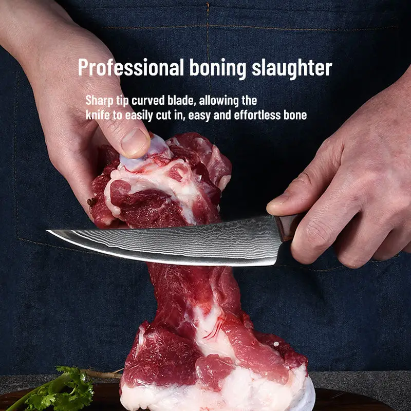 5.5 Damascus Steel Boning Knife Meat Cleaver 2