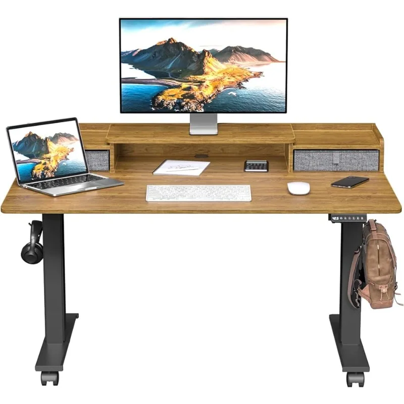 

ExaDesk 55×30 Inch Electric Standing Desk with 2 Drawers, Adjustable Workstation for Home Office