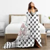 Tatreez Flannel Blanket Kufiya Keffiyeh Pattern Creative Throw Blankets for Home Hotel Sofa 125*100cm 3