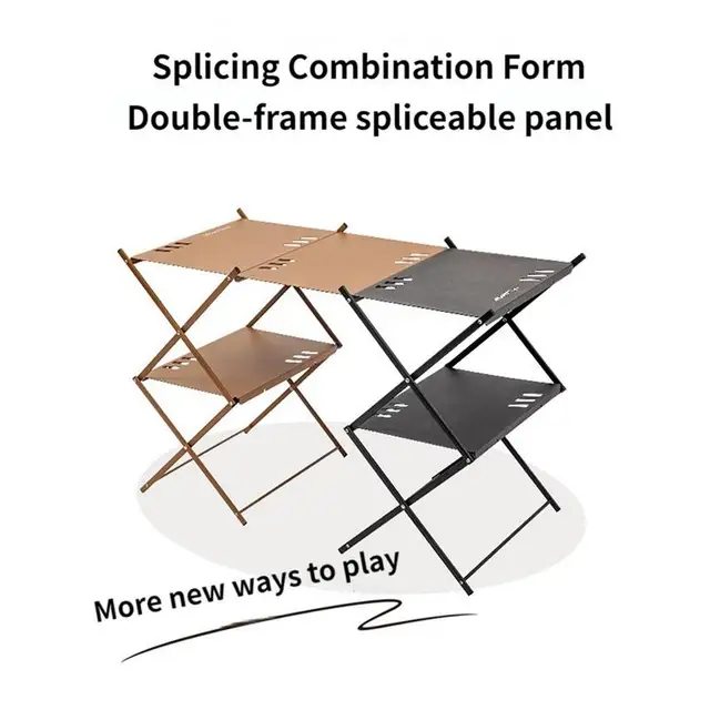 캠핑 선반 3 단 프리 스탠딩 캠핑 랙, 다기능 실내 야외 금속 보관 선반, 휴대용 정리 유닛