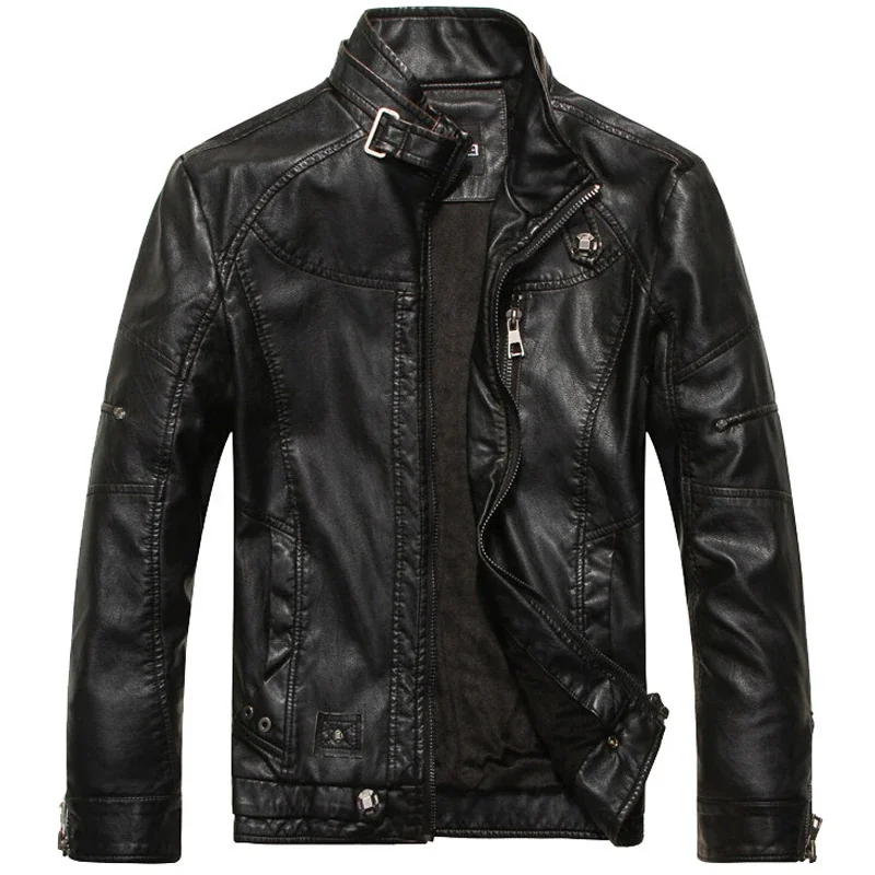 

Leather Jacket Men Motorcycle Jackets jaqueta de couro masculina motoqueiro casaco male leather bomber jacket Mens veste homme