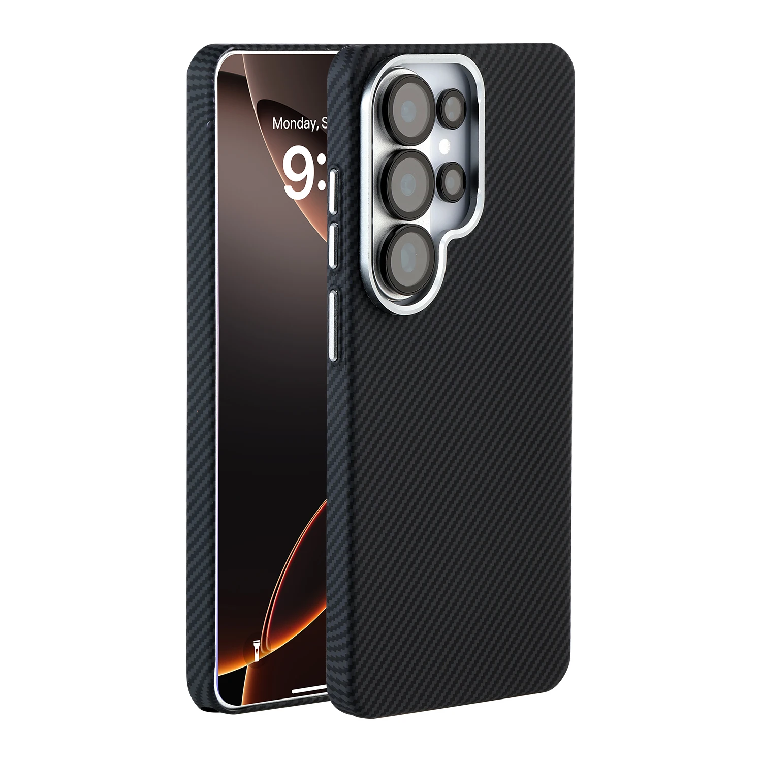 Luxurious Carbon Fiber Magnetic Armor Case with Wireless Charging Compatibility & Shockproof Protection