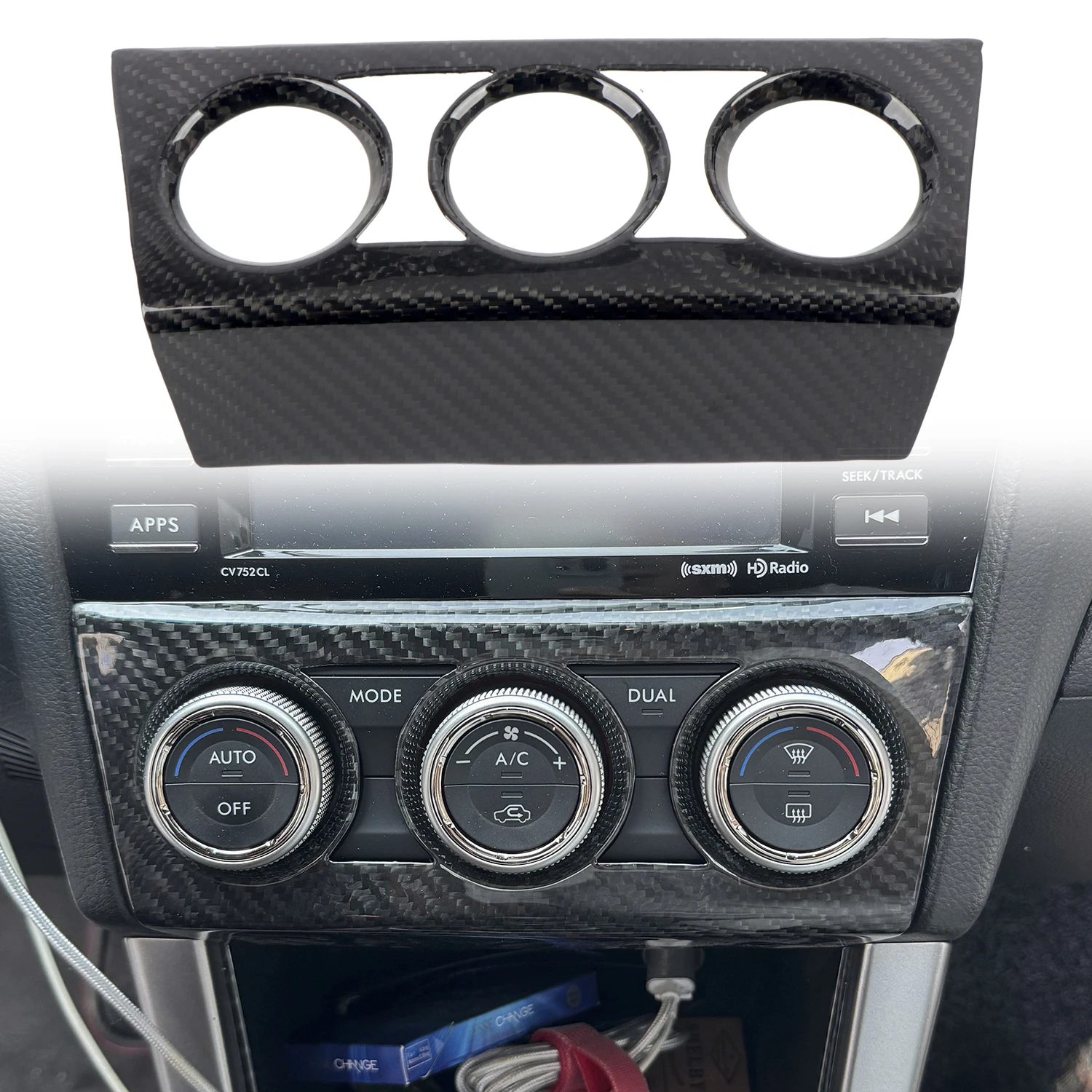 

Консоль для салона приборной панели из натурального углеродного волокна A/C панель переключателя управления Отделка 1 шт. для Subaru WRX STi 2016-2021