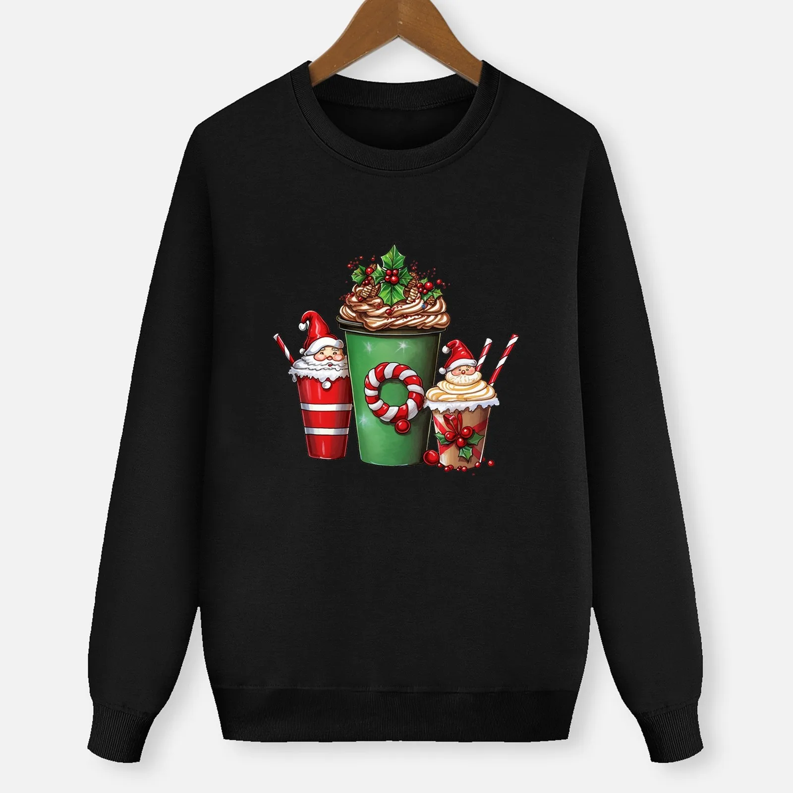 Pijamas navideños familiares, sudadera con capucha y manga larga con estampado, blusa, atuendo a juego para la familia para las vacaciones de Navidad