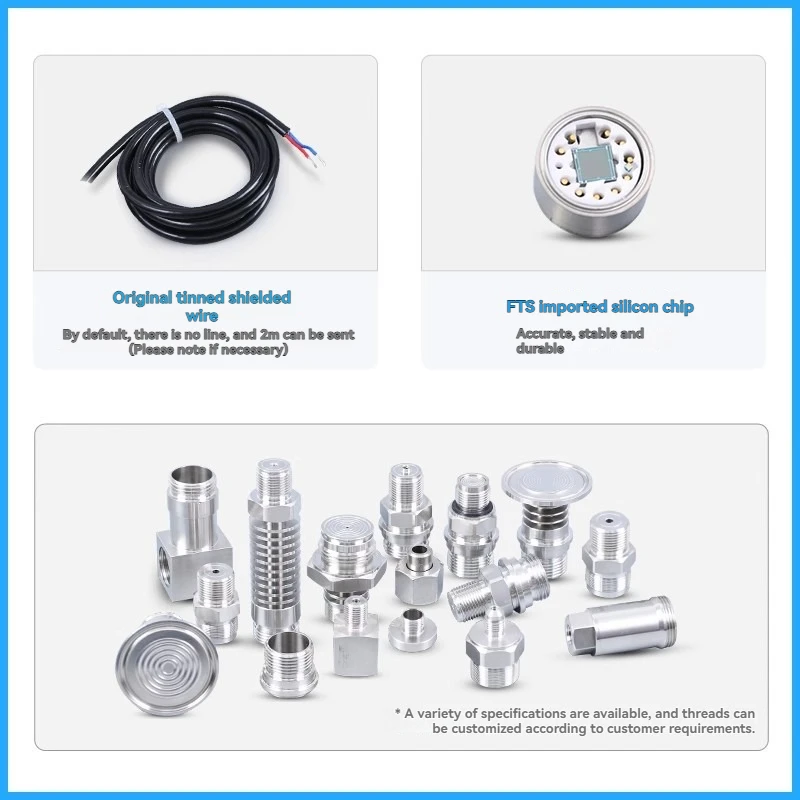 Silicon Pressure Transmitter Pressure Transducer G1/4 4-20mA Output 20k 40k 100k 0.2M 0.4M 0.6M 1.0M 1.6M 2.5M 4M 6M 10M 16M 25M