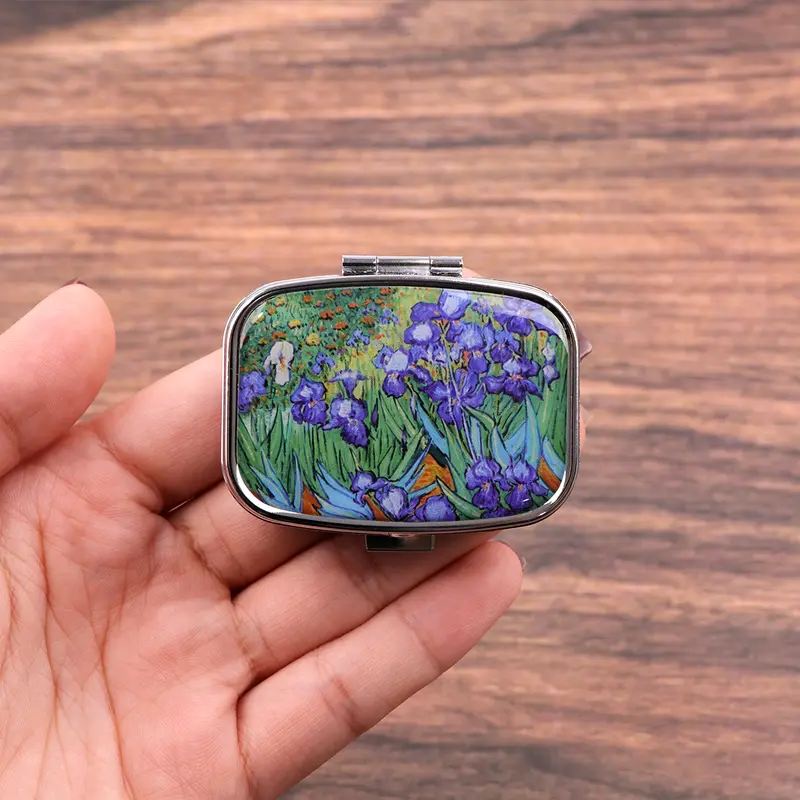 Van Gogh Art Mini Pill Box 2-Compartment Medicine Pill Organizer Household Portable Medicine Storage Box Travel Jwelery Gift - Image 18