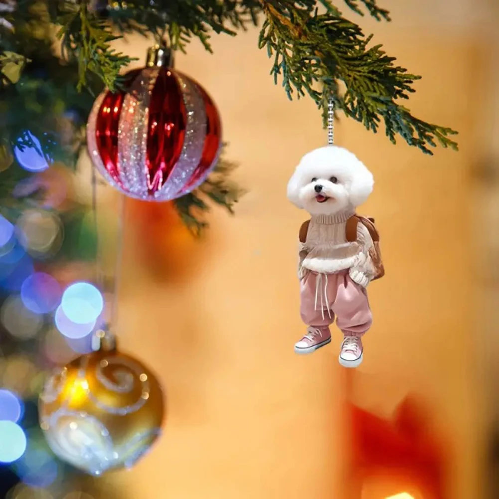 Acrylic Car Hanging Puppy Ornament for Interior Decoration