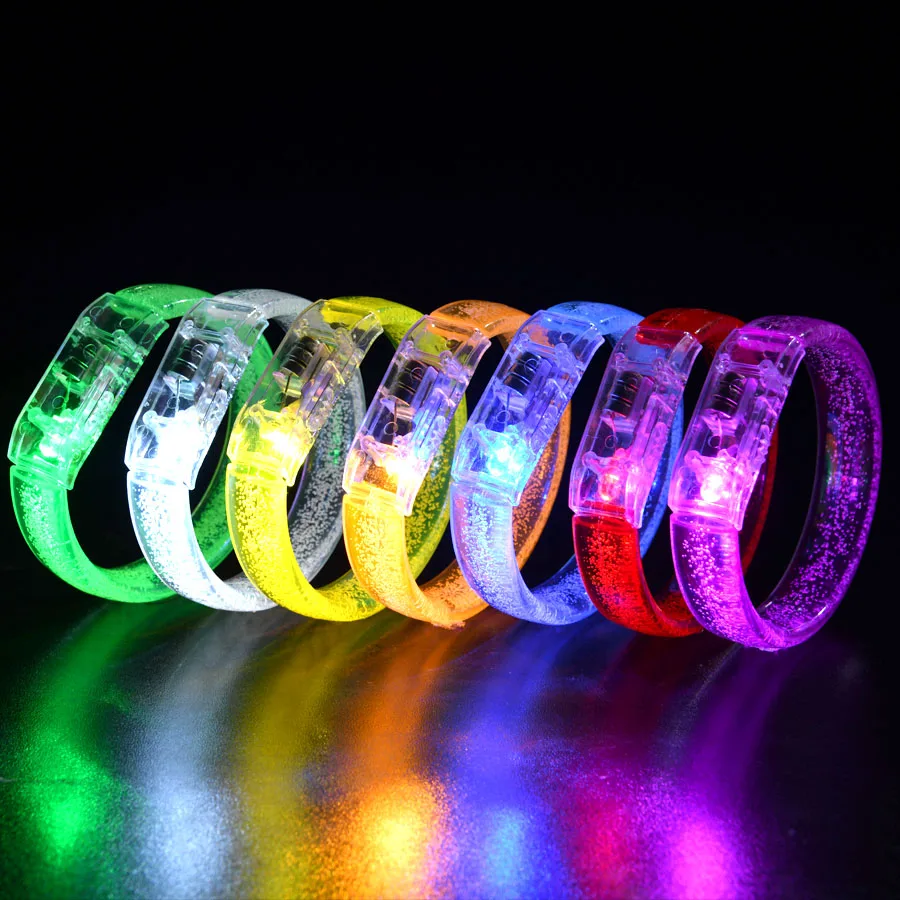 10/20/50Pcs LED Bracelets Wristbands Glow In The Dark Neon Light Up Bracelet