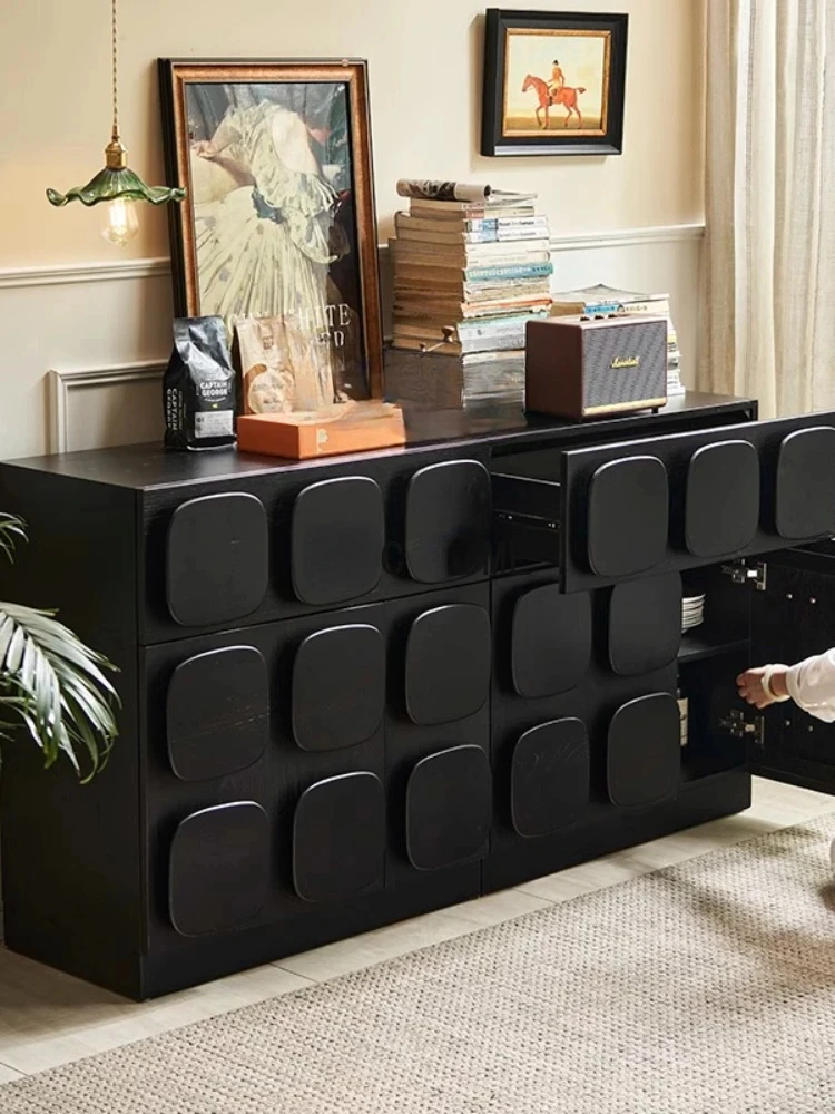 Living Room Entrance Cabinet Designer Drawer-Style Mid-Ancient Black Combination Chest of Drawers