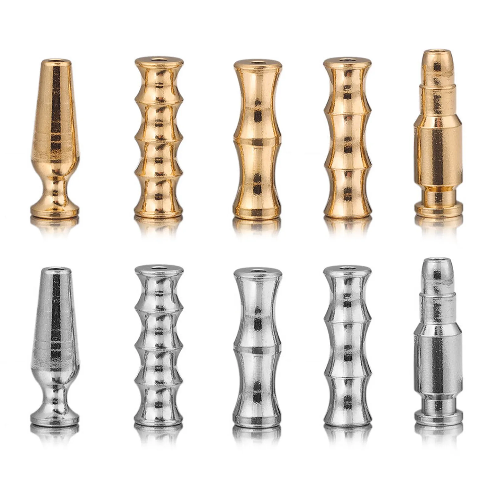 

2PCs 304 Stainless Steel Long Spacer Beads For Jewelry Making Wine Cup Bamboo-Shaped Loose Beads Diy Necklace Craft Accessories