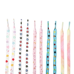 Sun Moon Star Fruit Pattern Colorful Trend Fashion Colorful Flat Shoelaces  Flat Canvas Sneakers Shoe Laces Shoes Strings Flower