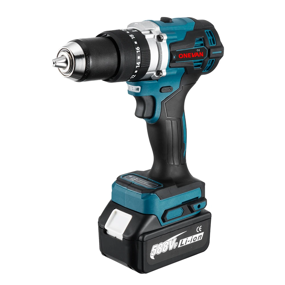 Perceuse-electrique-Brushless-noire-bleue