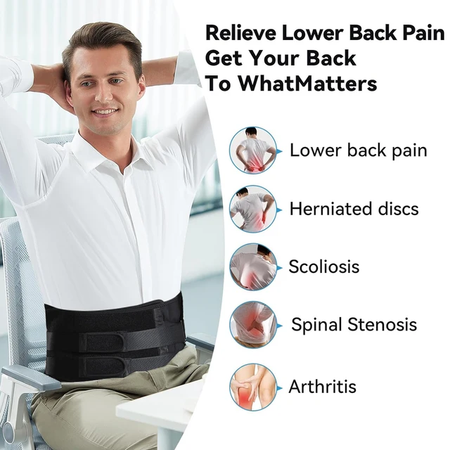 1PCS Compression Back Brace - Lumbar Support Belt for Herniated Disc,Workout,Heavy Lifting,Posture Correction (Men & Women) 5