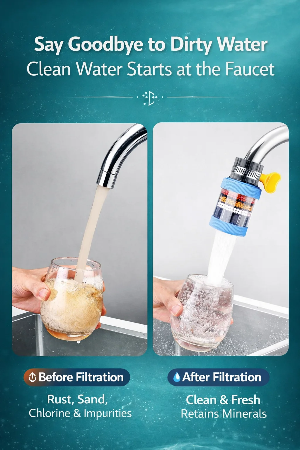 Flexibler Wasserhahn-Verlängerer mit Filter, 360° ° Biegbare Anti-Spritz-Wasserhahndüse, Küchenspüle Wasserfilter Belüfter Verlängerungsrohr – Detail 5