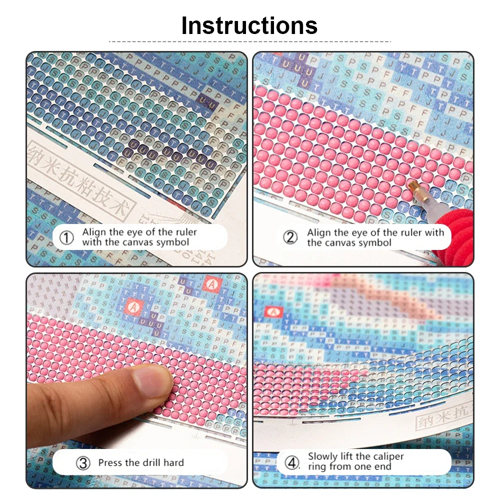 141/140mm 5D Diamond Painting Ruler 1220 Holes Metal Diamond Mesh Ruler Round Drill Adjustment Fix Tool Practical for Art Crafts