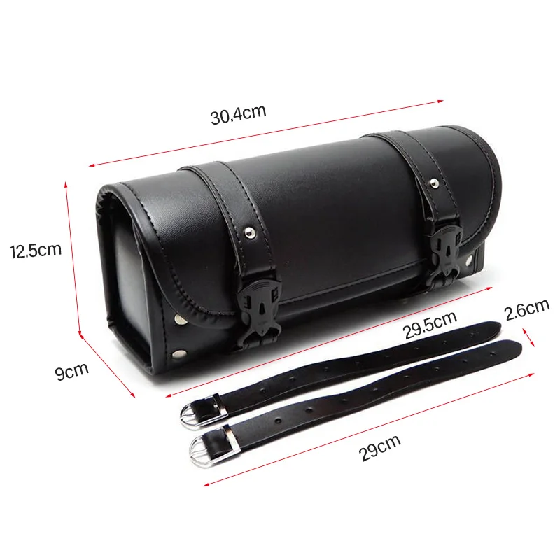 Motorcycle Saddlebags PU Leather Front Fork Tail Tool Bag Luggage For Chopper Bobber Cruiser Sportster XL 883 1200
