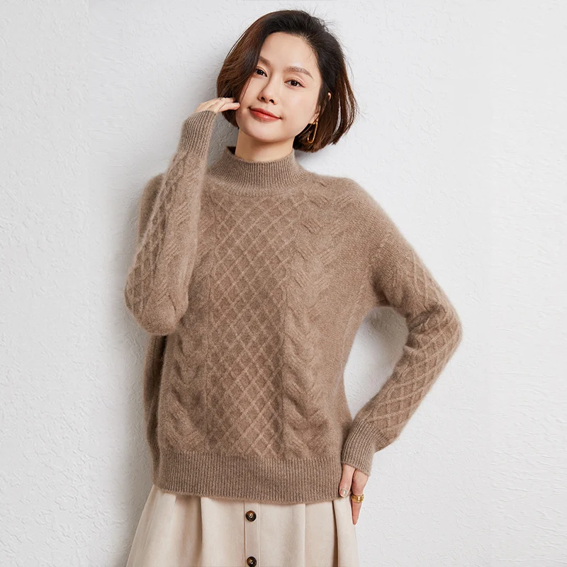 2022 Twisted Women Sweaters New Style 100% Pure Cashmere Knitwears Woolen  Pullovers Thicker Female Jumpers Tops Traf Sdm - Pullovers - AliExpress