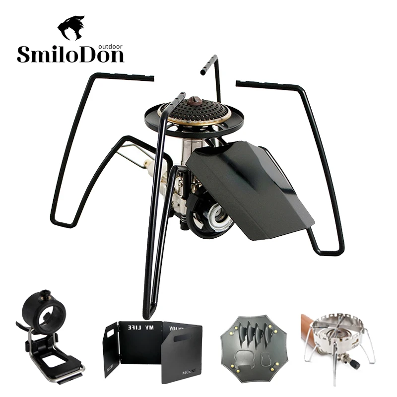 

SmiloDon Camping Stove Acessories Outdoor Tourist Burner Parts Spider Stove Windproof Anti-Scald Backpack Hiking Gas Furnace