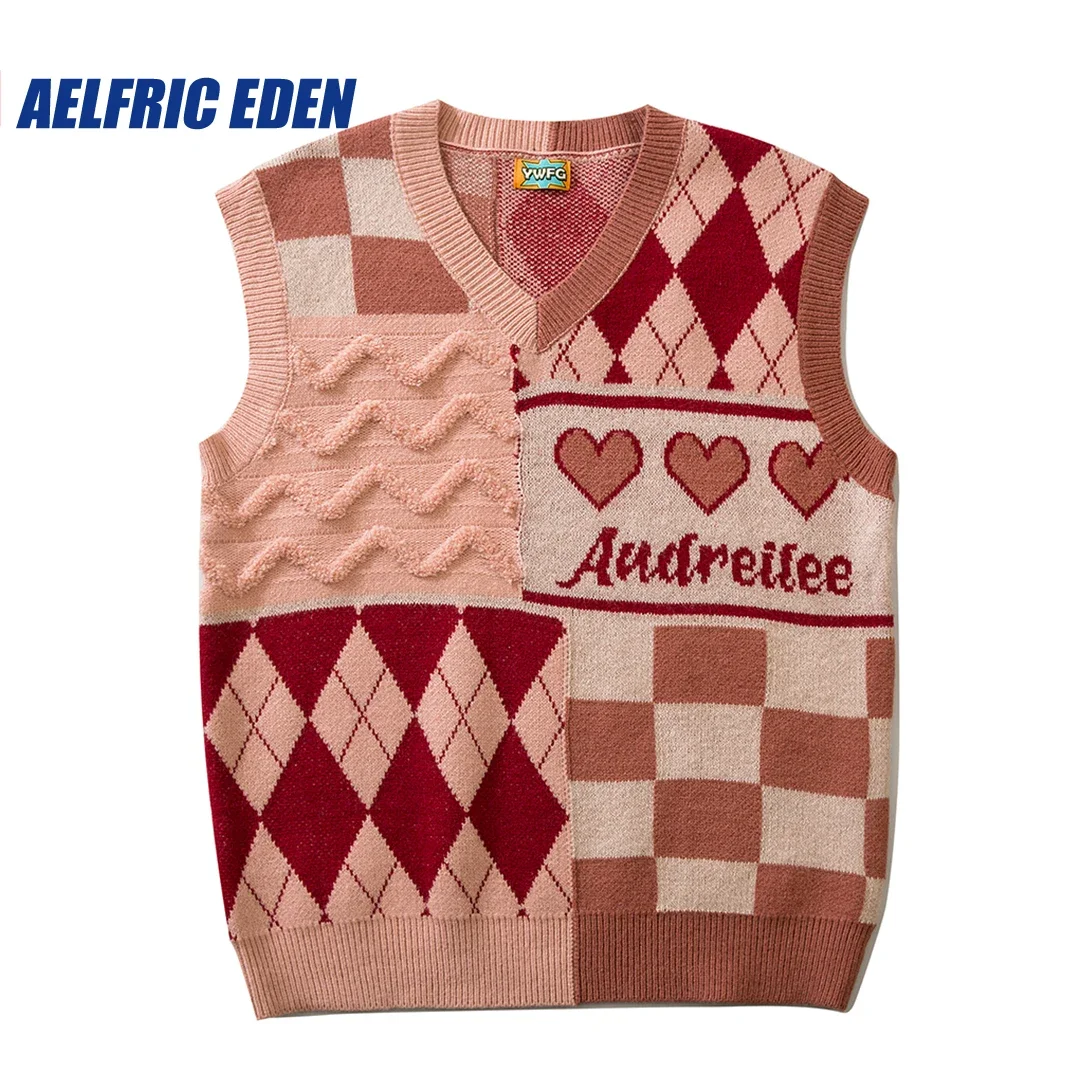 Aelfric Eden Love Weaving Layering Style Sweater Vest Streetwear Mens Hip Hop Harajuku Tops Fashion Outdoor Vest Outwear Male aelfric eden love weaving layering style sweater vest streetwear mens hip hop harajuku tops fashion outdoor vest outwear male