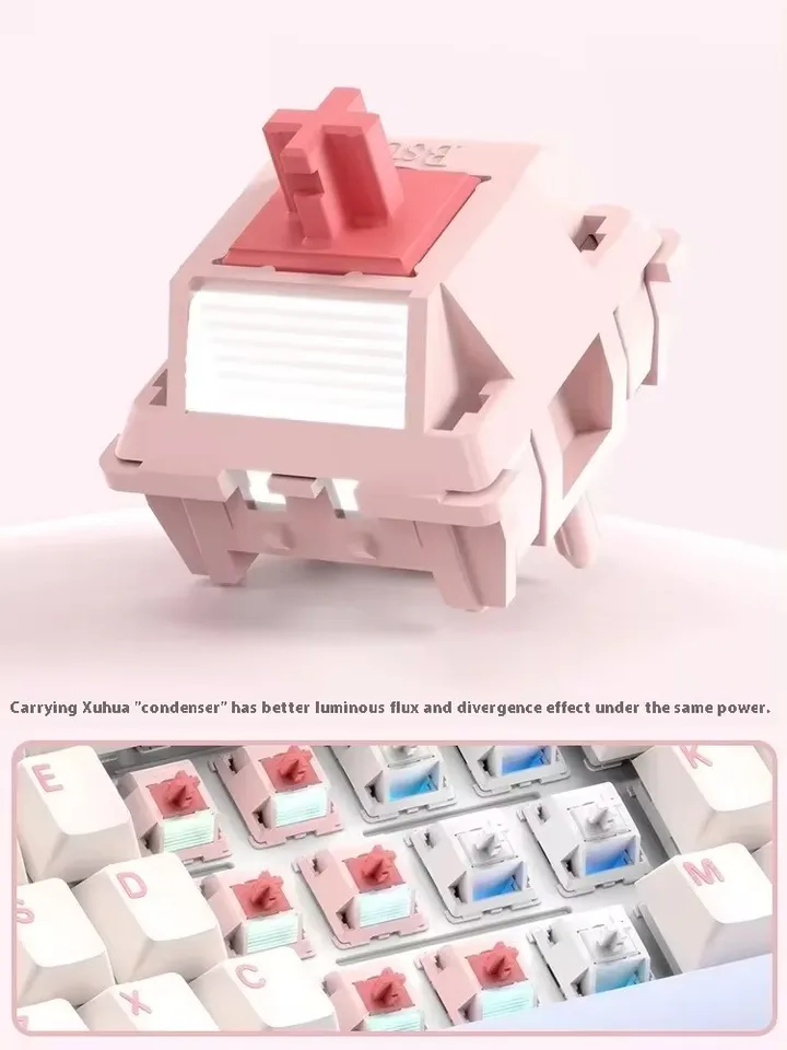 BSUN Light Sakura Switch 37g/43g Mechanical Keyboard Switch